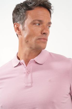 Mor Polo Yaka Pike Kısa Kol Slim Fit Pamuklu Tişört 1011260170
