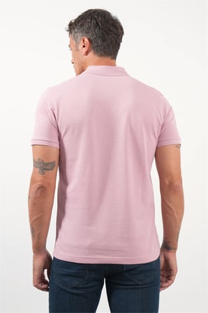 Mor Polo Yaka Pike Kısa Kol Slim Fit Pamuklu Tişört 1011260170
