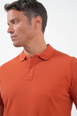 Kırmızı Polo Yaka Pike Kısa Kol Slim Fit Pamuklu Tişört 1011260170