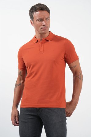Kırmızı Polo Yaka Pike Kısa Kol Slim Fit Pamuklu Tişört 1011260170