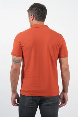 Kırmızı Polo Yaka Pike Kısa Kol Slim Fit Pamuklu Tişört 1011260170
