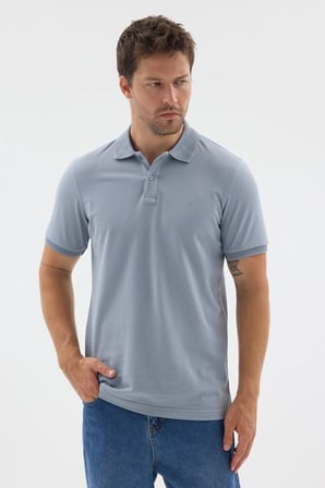 Mavi Polo Yaka Pike Kısa Kol Slim Fit %100 Pamuk Tişört 1011260171