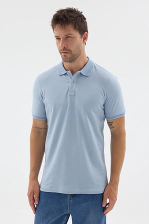 Mavi Polo Yaka Pike Kısa Kol Slim Fit %100 Pamuk Tişört 1011260171