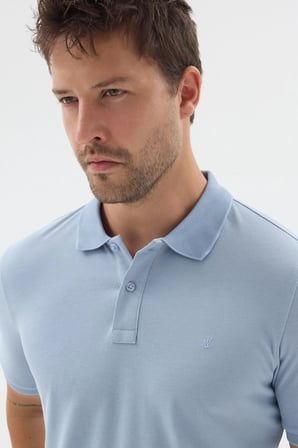 Mavi Polo Yaka Pike Kısa Kol Slim Fit %100 Pamuk Tişört 1011260171