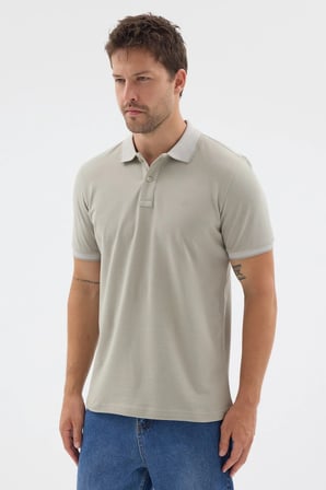Haki Polo Yaka Pike Kısa Kol Slim Fit %100 Pamuk Tişört 1011260171