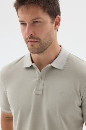 Haki Polo Yaka Pike Kısa Kol Slim Fit %100 Pamuk Tişört 1011260171