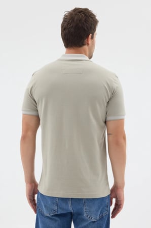 Haki Polo Yaka Pike Kısa Kol Slim Fit %100 Pamuk Tişört 1011260171