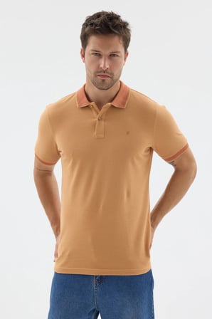 Sarı Polo Yaka Pike Kısa Kol Slim Fit %100 Pamuk Tişört 1011260171
