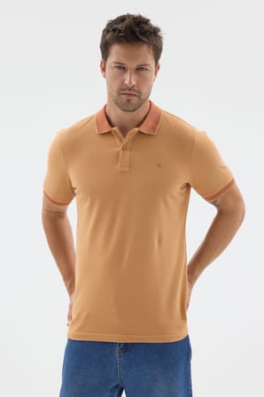 Sarı Polo Yaka Pike Kısa Kol Slim Fit %100 Pamuk Tişört 1011260171