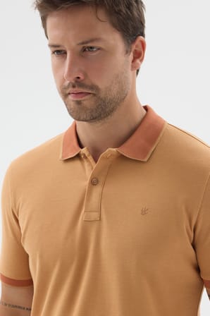Sarı Polo Yaka Pike Kısa Kol Slim Fit %100 Pamuk Tişört 1011260171