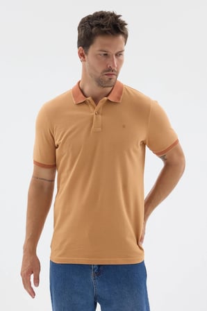 Sarı Polo Yaka Pike Kısa Kol Slim Fit %100 Pamuk Tişört 1011260171