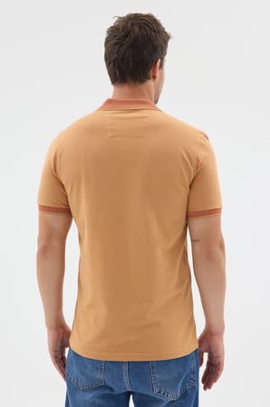 Sarı Polo Yaka Pike Kısa Kol Slim Fit %100 Pamuk Tişört 1011260171