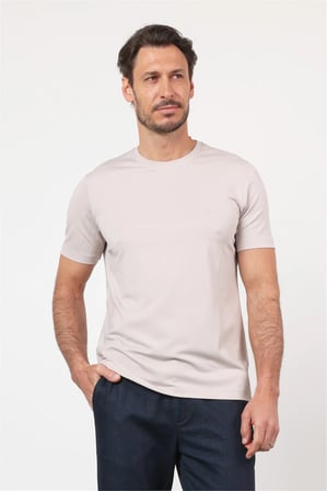 Bisiklet Yaka Kısa Kol Örme Standart Fit Esnek Tişört 1011260251