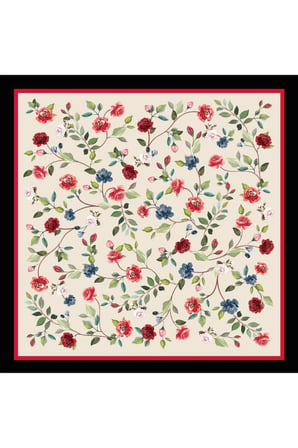 Tarzını Seç Siyah Gül Fular / Bandana / Aksesuar 48x48 cm