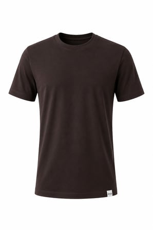 Kahverengi Bisiklet Yaka Kısa Kol Slim Fit Pamuklu Tişört 1011265166