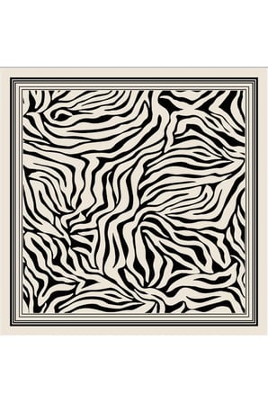 Tarzını Seç Beyaz Zebra Fular / Bandana / Aksesuar / Eşarp 90x90 cm