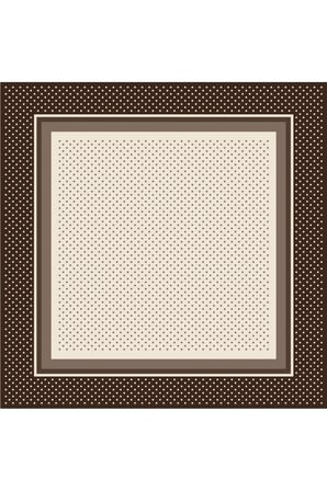 Tarzını Seç Kahverengi Şerit Puantiyeli Fular / Bandana / Aksesuar/ Eşarp 90x90 cm