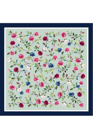 Tarzını Seç Lacivert Gül Fular / Bandana / Aksesuar / Eşarp 90x90 cm