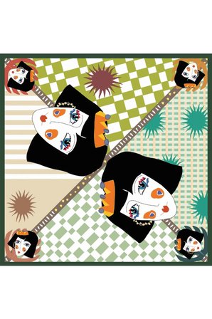 Tarzını Seç Yeşil Queen Fular / Bandana / Aksesuar / Eşarp 90x90 cm