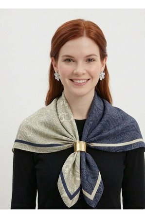 Tarzını Seç Lacivert Royal Fular / Bandana / Aksesuar / Eşarp 90x90 cm