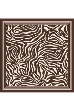 Tarzını Seç Kahverengi Zebra Fular / Bandana / Aksesuar / Şal / Eşarp 70x70