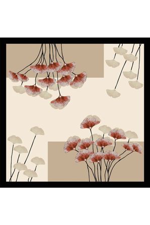 Tarzını Seç Siyah Ginkgo Fular / Bandana / Aksesuar / Şal / Eşarp 70x70