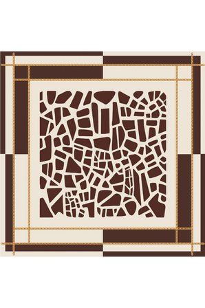 Tarzını Seç Kahverengi Mozaik Zincir Fular / Bandana / Aksesuar / Şal / Eşarp 70x70