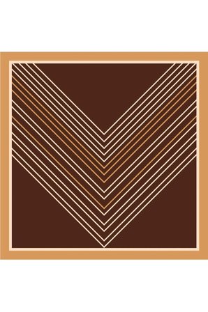 Tarzını Seç Kahverengi V Çizgi Fular / Bandana / Aksesuar / Şal / Eşarp 70x70