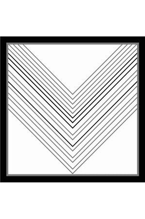 Tarzını Seç Siyah V Çizgi Fular / Bandana / Aksesuar / Şal / Eşarp 70x70