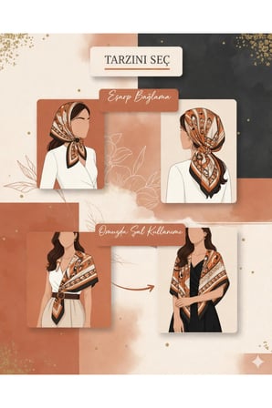 Tarzını Seç Mavi Şerit Puantiyeli Fular / Bandana / Aksesuar / Şal / Eşarp 70x70