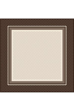 Tarzını Seç Kahverengi Şerit Puantiyeli Fular / Bandana / Aksesuar / Şal / Eşarp 70x70