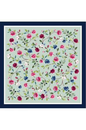 Tarzını Seç Lacivert Gül Fular / Bandana / Aksesuar / Şal / Eşarp 70x70
