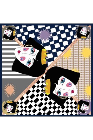 Tarzını Seç Lacivert Queen Fular / Bandana / Aksesuar / Şal / Eşarp 70x70