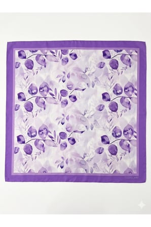 Tarzını Seç Lavanta Desenli Fular / Bandana 70x70 cm