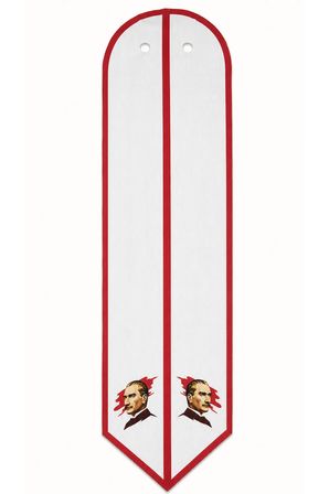 Atatürk Beyaz Çizgili Türk Bayraklı 85x25cm Kravat / Eşarp / Fular
