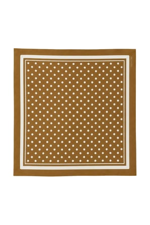 Tarzını Seç Camel – Taba Puantiye Desenli Fular 70 x 70 cm
