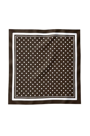 Tarzını Seç Mocha – Kahverengi Puantiye Desenli Fular 70 x 70 cm