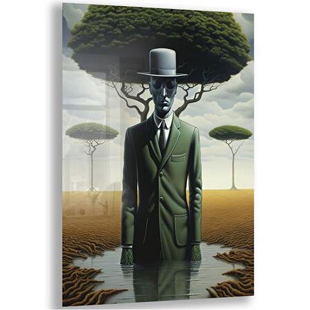 Sanatsal Cam Tablo - Sürrealizm - Dikey Motif 03-010