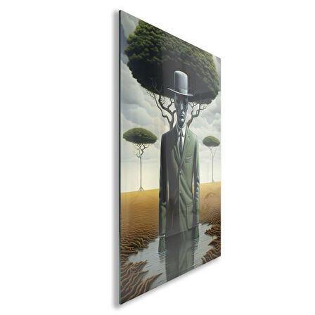 Sanatsal Cam Tablo - Sürrealizm - Dikey Motif 03-010