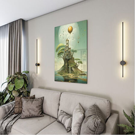Sanatsal Cam Tablo - Sürrealizm - Dikey Motif 03-016