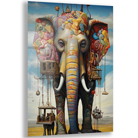 Sanatsal Cam Tablo - Sürrealizm - Dikey Motif 03-017