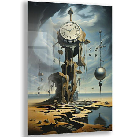 Sanatsal Cam Tablo - Sürrealizm - Dikey Motif 03-018