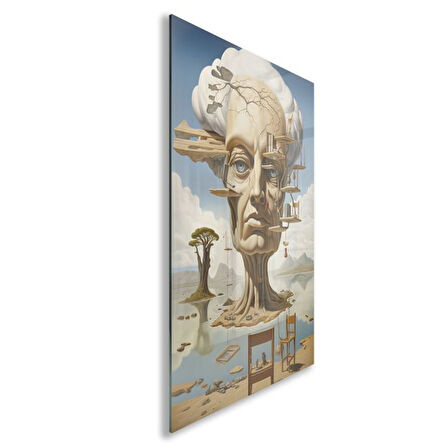 Sanatsal Cam Tablo - Sürrealizm - Dikey Motif 03-019