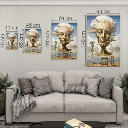 Sanatsal Cam Tablo - Sürrealizm - Dikey Motif 03-019