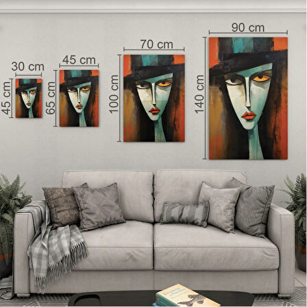 Sanatsal Cam Tablo - Ekspresyonizm - Dikey Motif 04-011