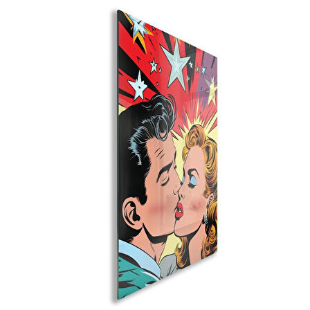 Sanatsal Cam Tablo - Pop Art - Dikey Motif 05-017