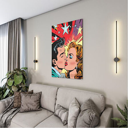 Sanatsal Cam Tablo - Pop Art - Dikey Motif 05-017