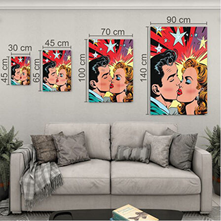 Sanatsal Cam Tablo - Pop Art - Dikey Motif 05-017
