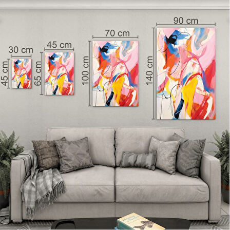 Sanatsal Cam Tablo - Abstrakt Ekspresyonizm - Dikey Motif 06-018