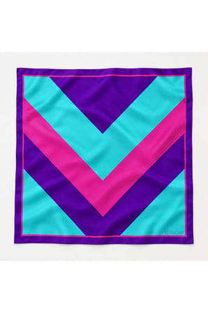 Tarzınıseç Seksenler Retro Neon Ritim Desenli Fular 70 x 70 cm